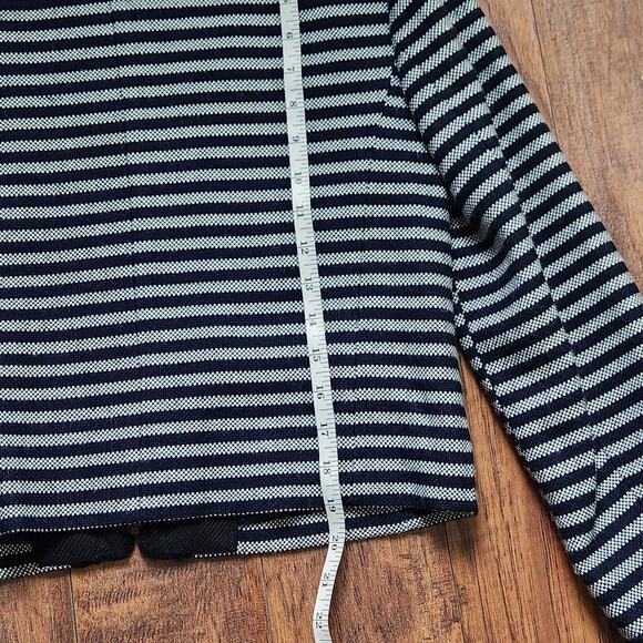 J. Crew Suiting Womens Tweed Crop Blazer Size 6 Black Stripe Full Zip - Picture 12 of 13